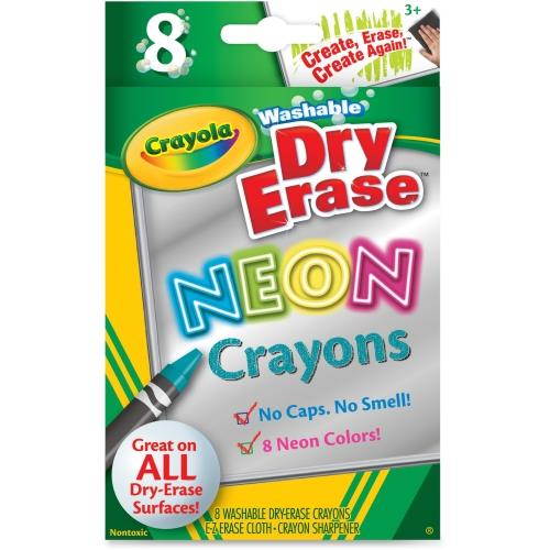 Crayola Dry Erase Neon Crayons 8/Pkg-