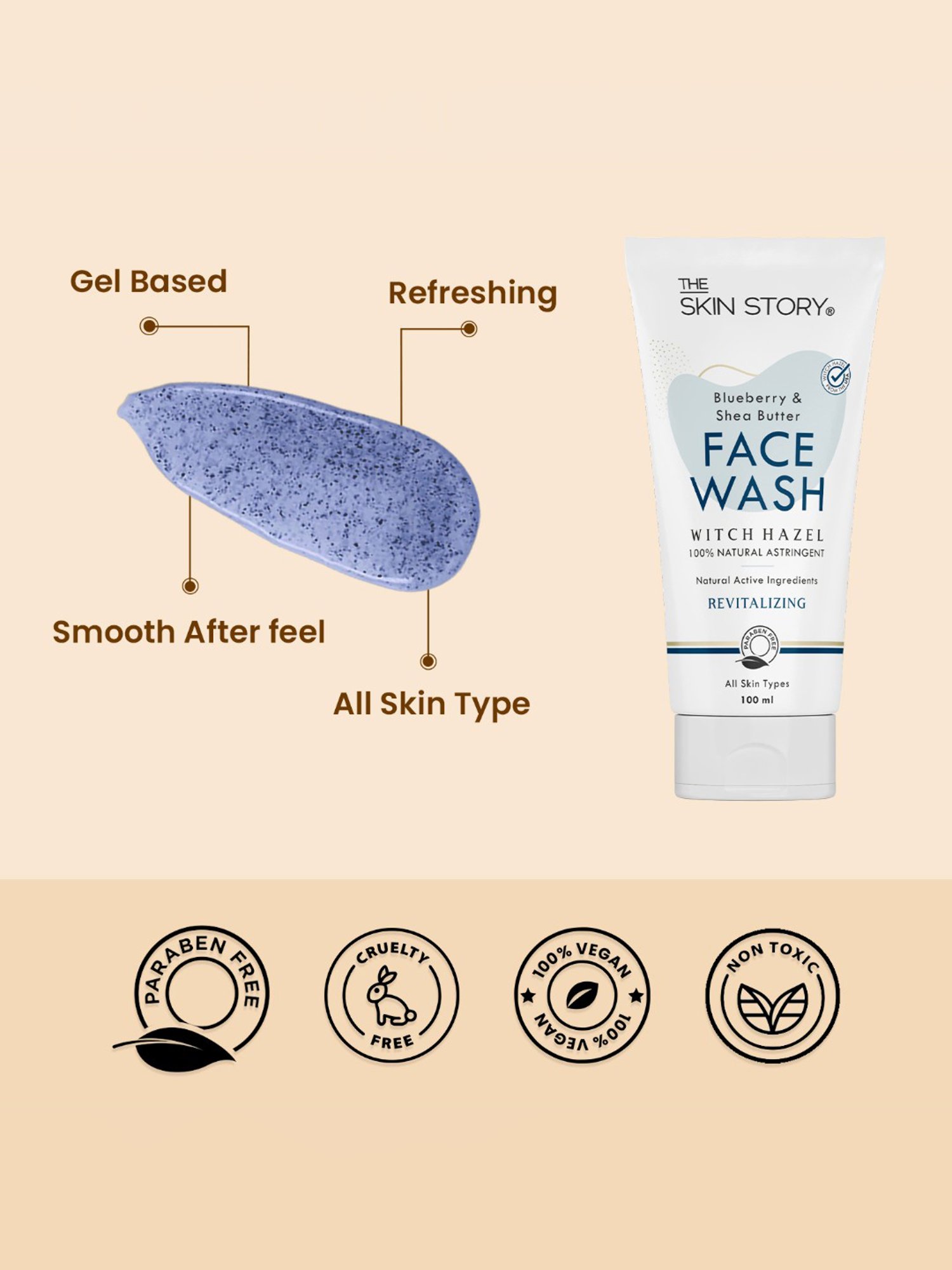 The Skin Story Blueberry & Shea Butter Revitalizing Face Wash - 100 ml