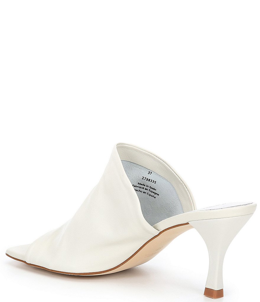 Free People Cara Square Toe Ruched Leather Mules