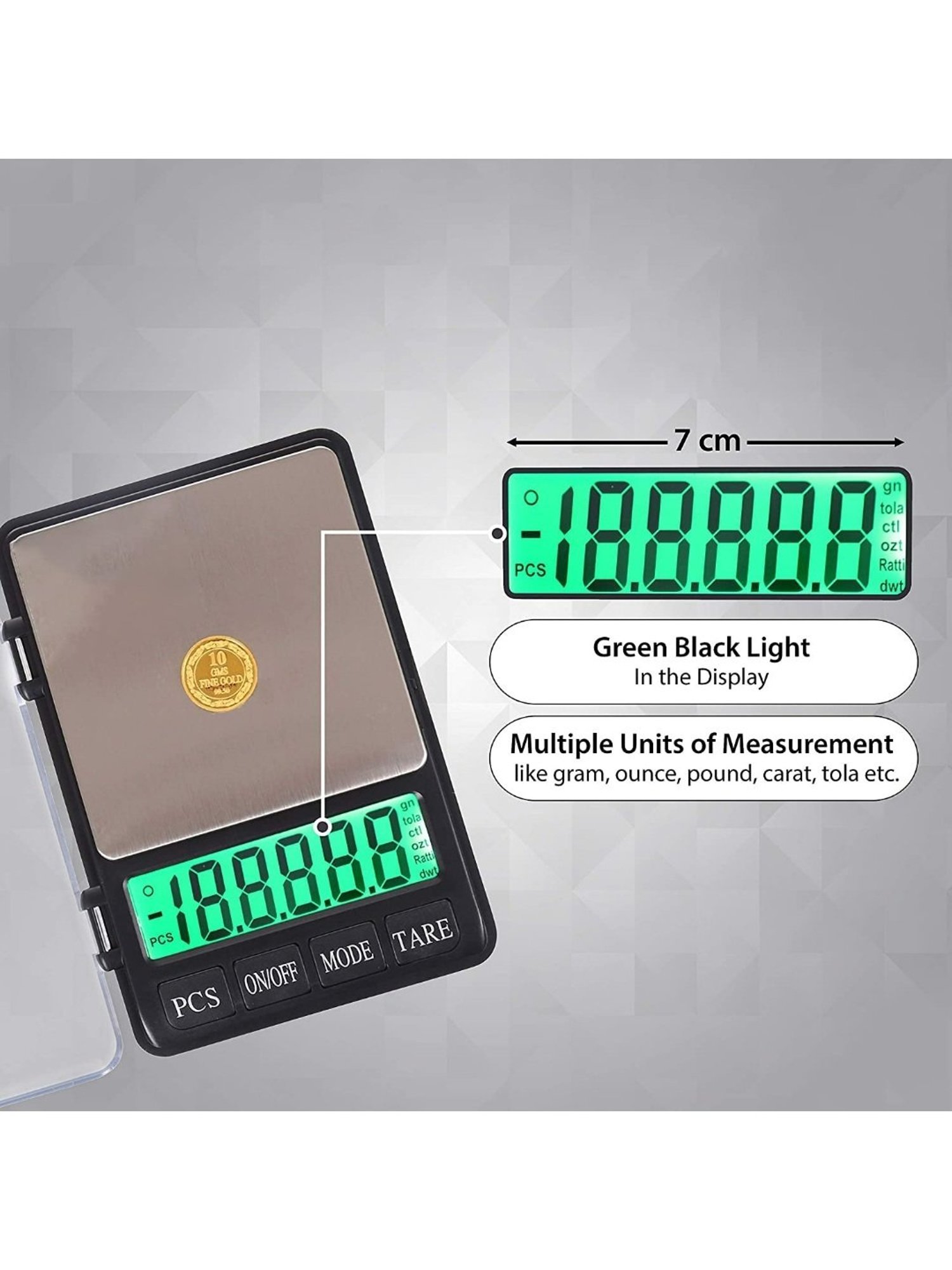 MCP MH-999-21CD 600g x 0.01g Jewellery Digital Weighing Scale (Black and Silver)