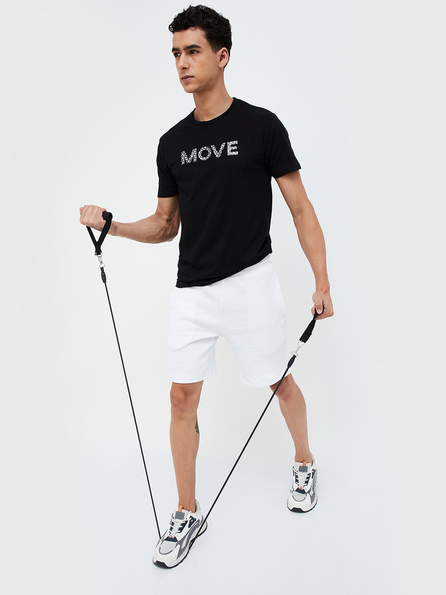 KAPPA Black Regular Fit Printed Sports T-Shirt