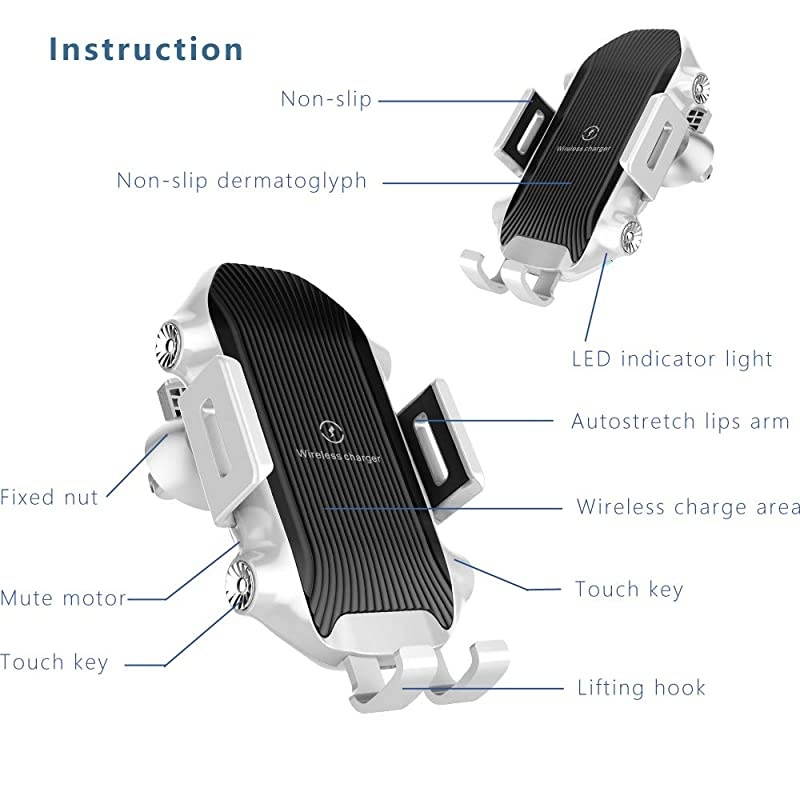 Wireless Car Charger, 10W Qi Fast Charging Auto Clamping Mount,Dashboard Air Vent Phone Car Holder Compatible iPhone 11/11 Pro Max/Xs MAX/XS/XR/X/8/8+,Samsung S10/S10+/S9/S9+/S8/S8+ (Black)