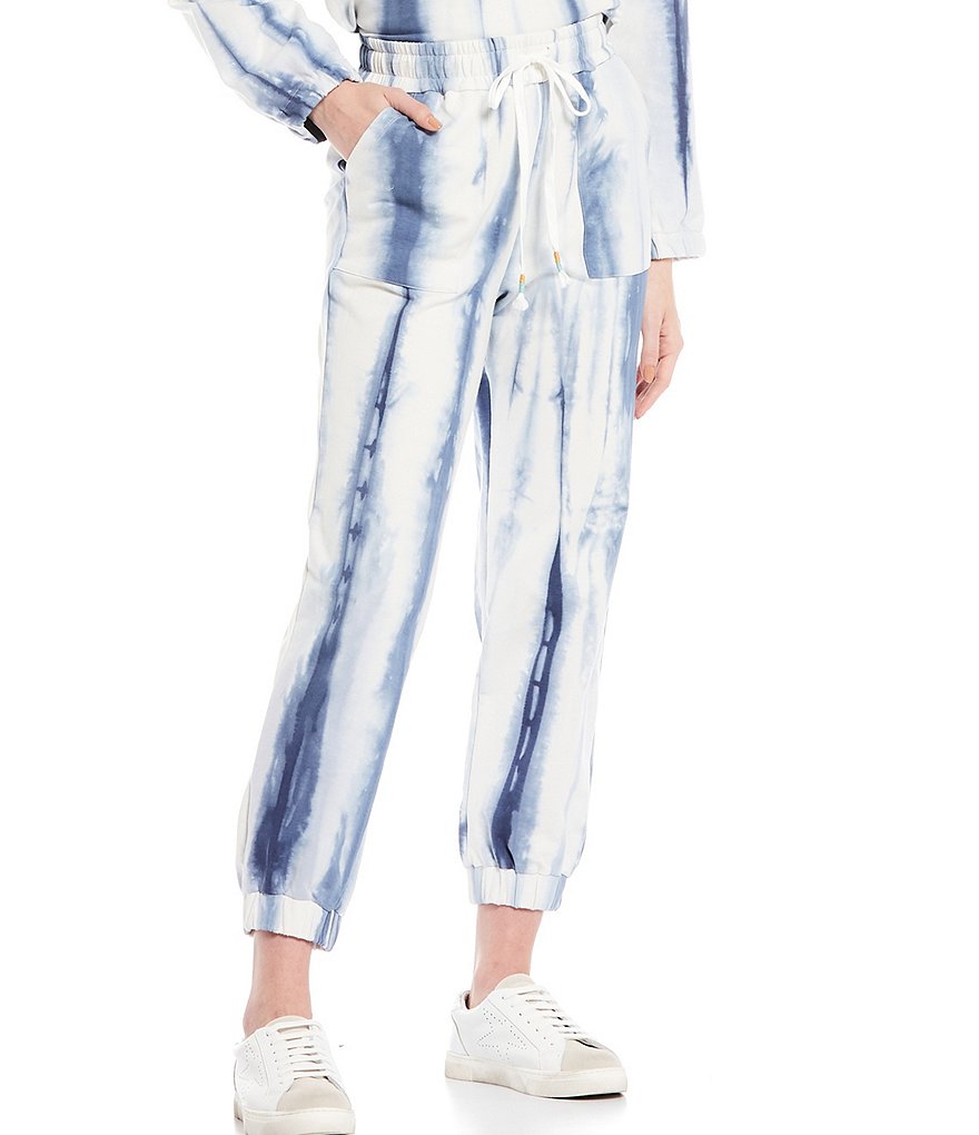 Skies Are Blue Tie Dye Drawstring Coordinating Ankle Length Joggers