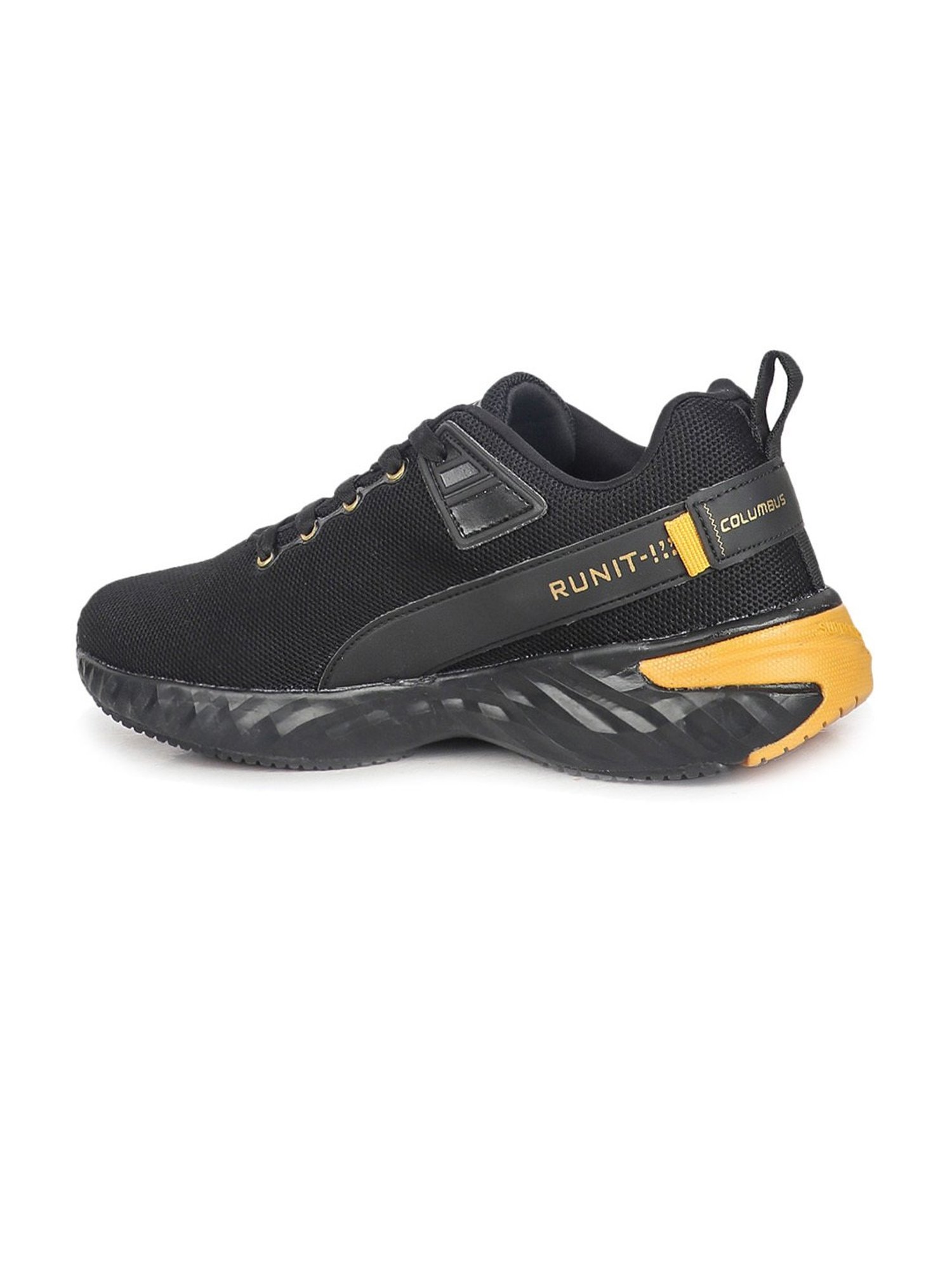Columbus Men's Black Running Shoes