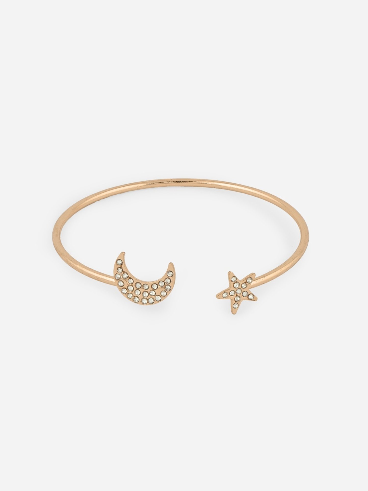 Toniq Gold-Plated Star and Moon Shape Bracelet Kada - Set of 3