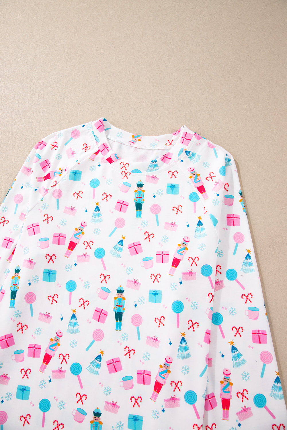 White Christmas Nutcracker Top and Wide Leg Pants Pajama Set