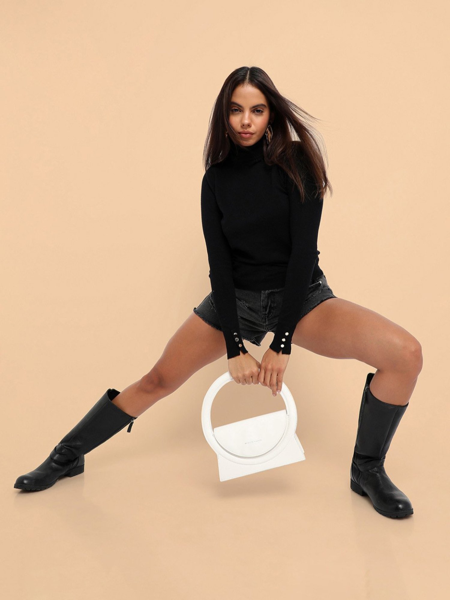 HauteSauce White Medium Leather Handheld Handbag