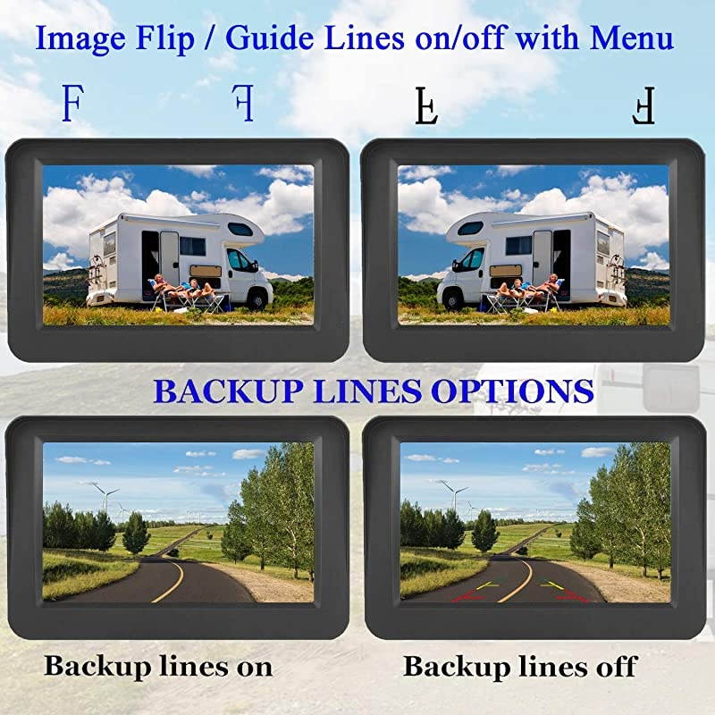 Y26 HD 1080P Digital Wireless Backup Camera System Kit 5 Monitor Hitch Rear View License Plate Camera for TrucksCampersVansCars HighSpeed Observation System