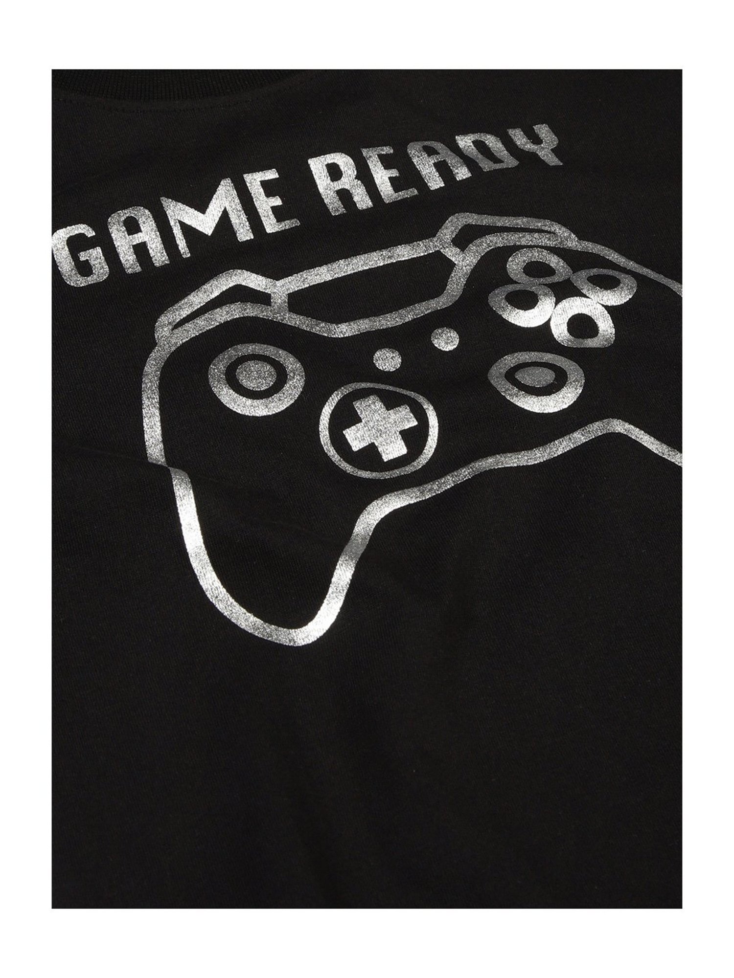 Plum Tree Boys Black Printed Full Sleeves T-Shirt with Joggers