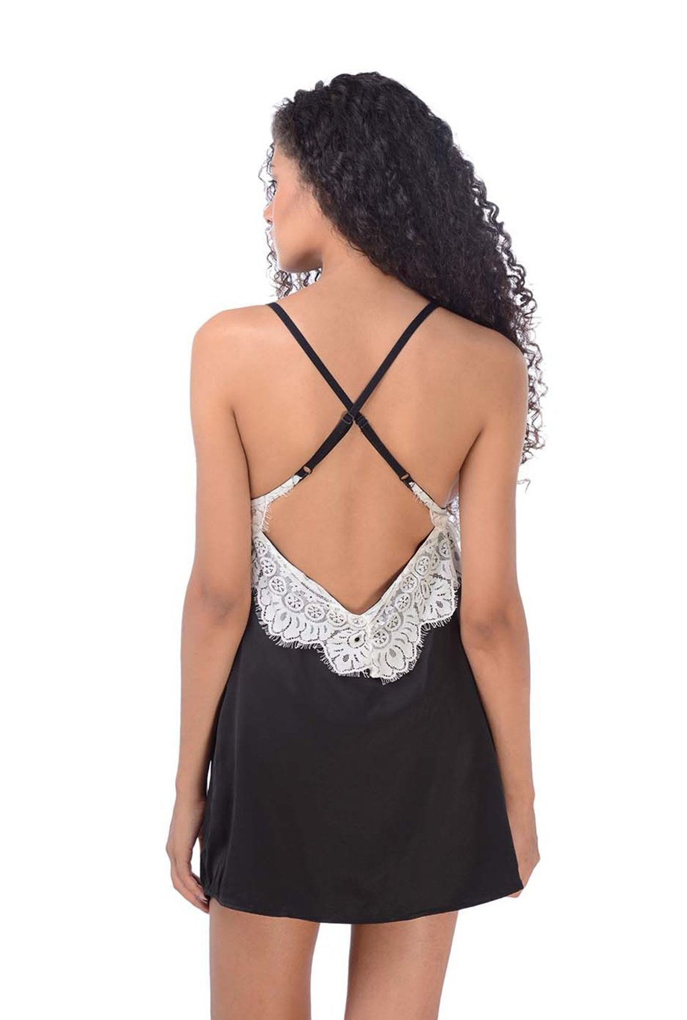 Da Intimo Black Lace Pattern Babydoll