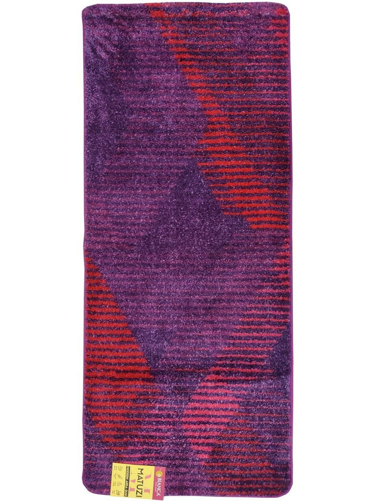 Bianca Plum & Red Microfibre Non-Slip Rug