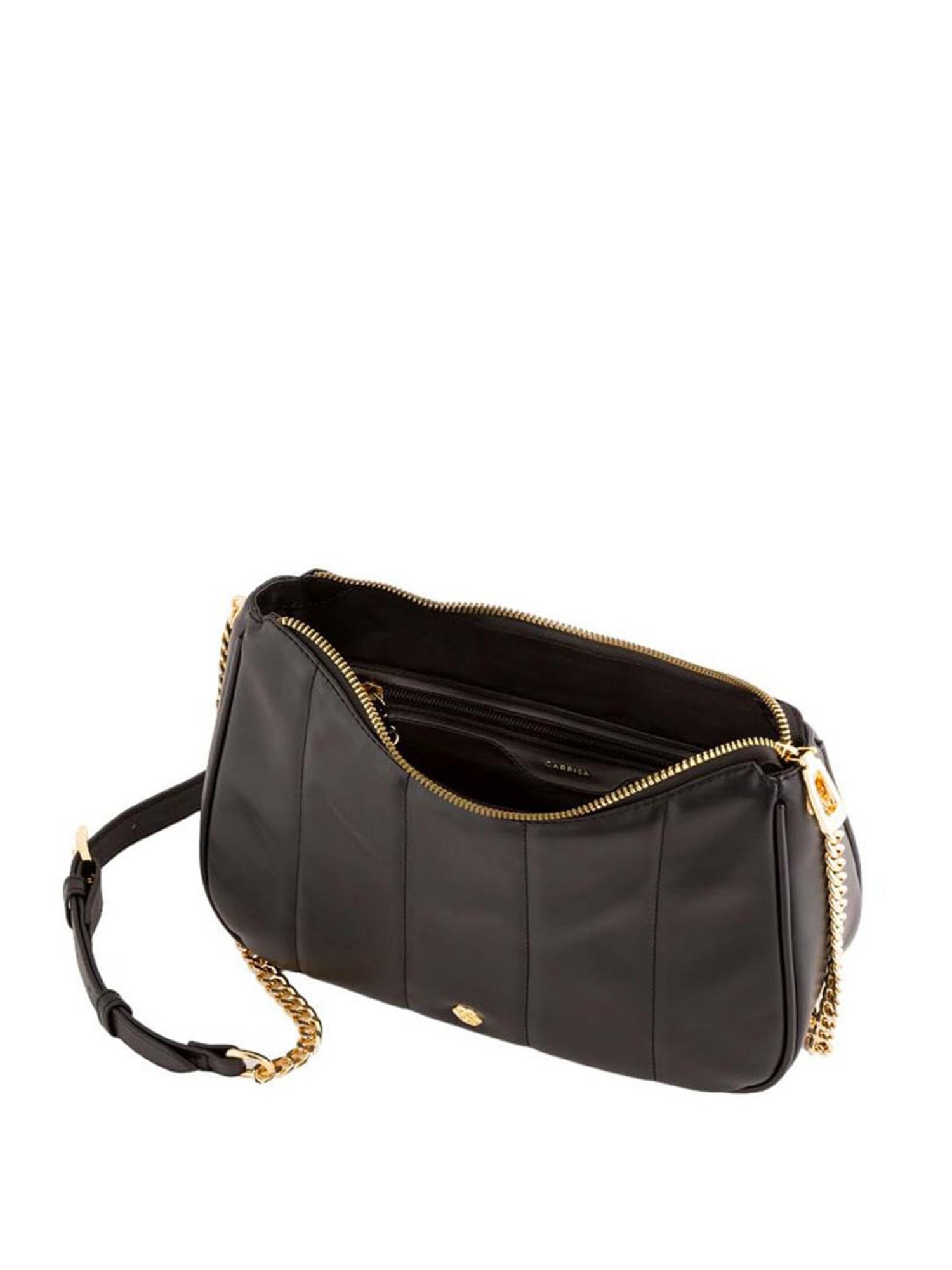 Carpisa Lisanna Black Faux Leather Quilted Sling Handbag