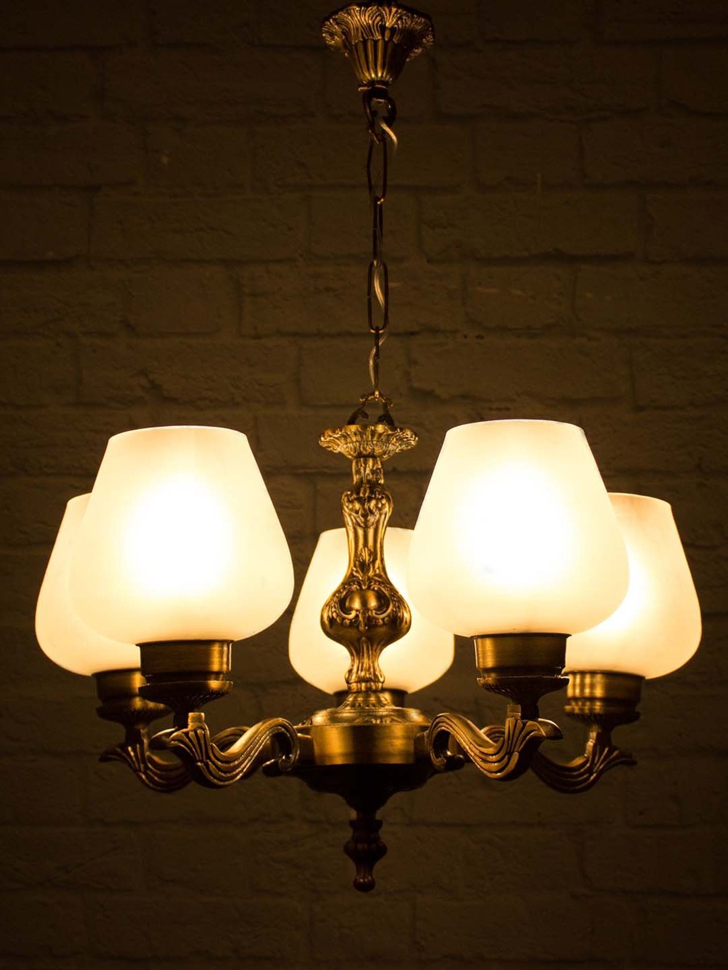 Fos Lighting Antique Brass Finish Allure 5 Light Chandelier - Set of 1