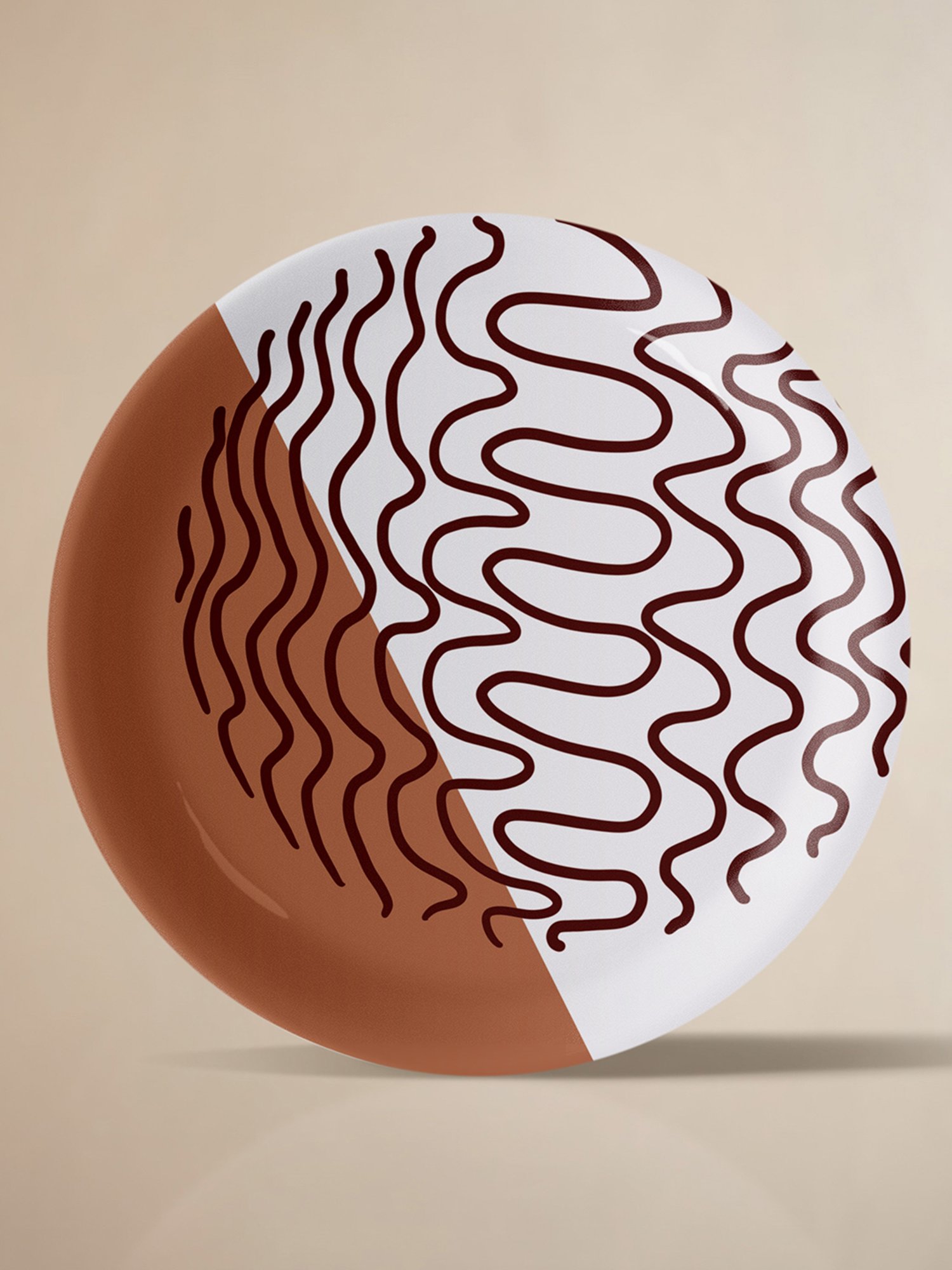 Nestroots Fluid Forms in Sand Tones Peach Porcelain&iquest;Decorative Wall Plate