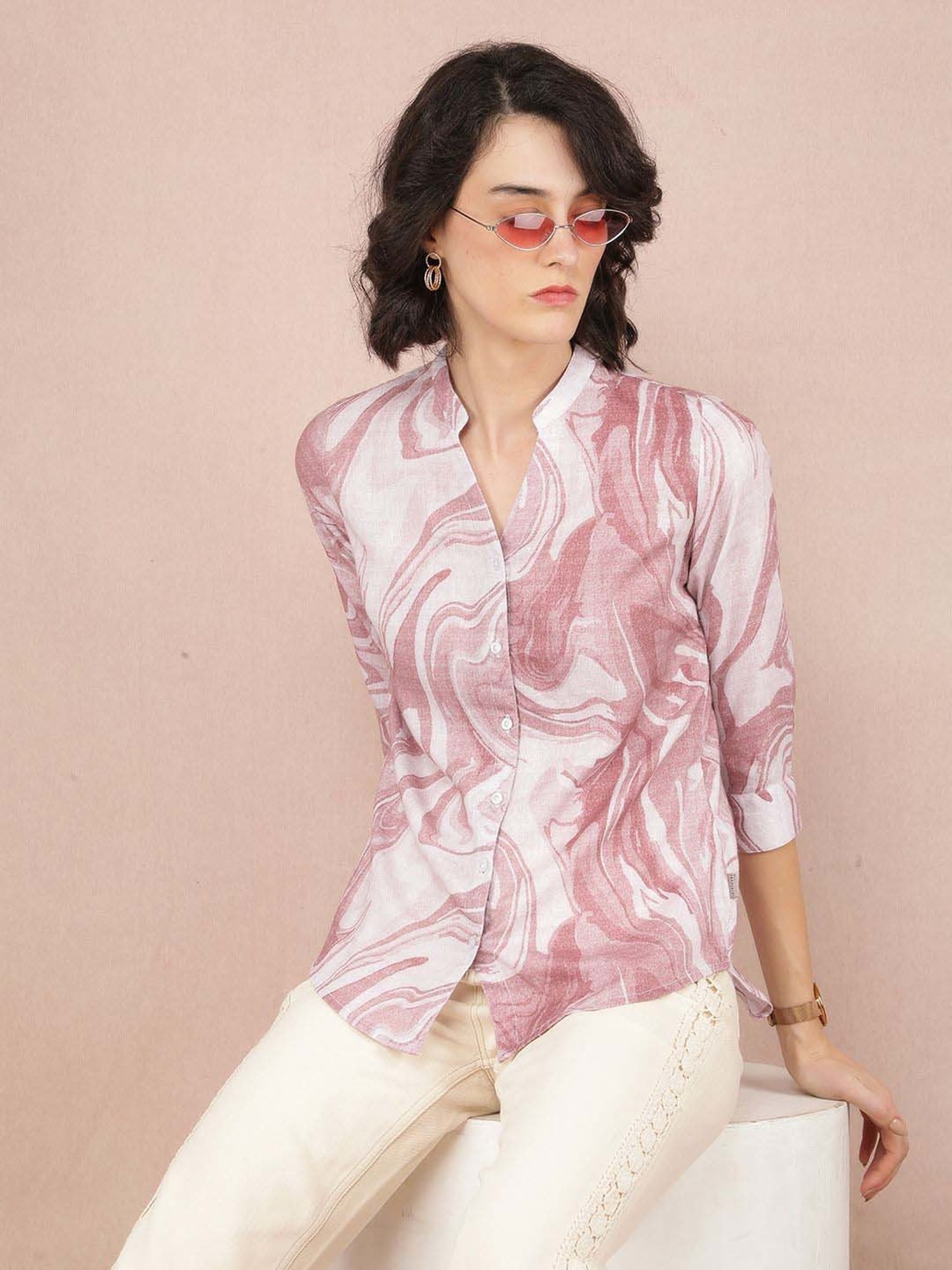 Crimsoune Club Pink Printed Shirt
