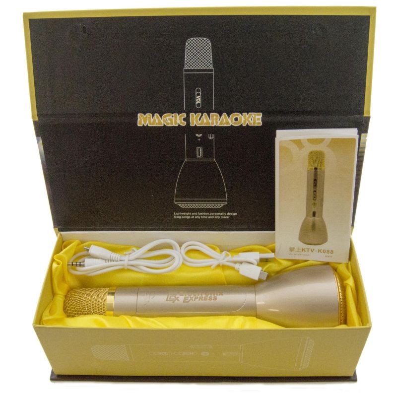 Karaoke Microphone with Built-in Speaker and Rechargeable Battery