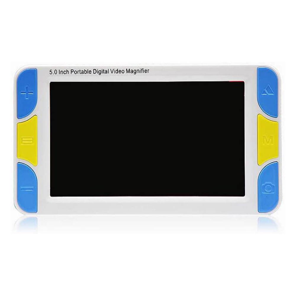 Portable Digital Magnifier, Electronic Reading Aid 5.0 Inch with Foldable Handle for Low Vision Color Blindness 4X-32X Times Zoom 15 Color