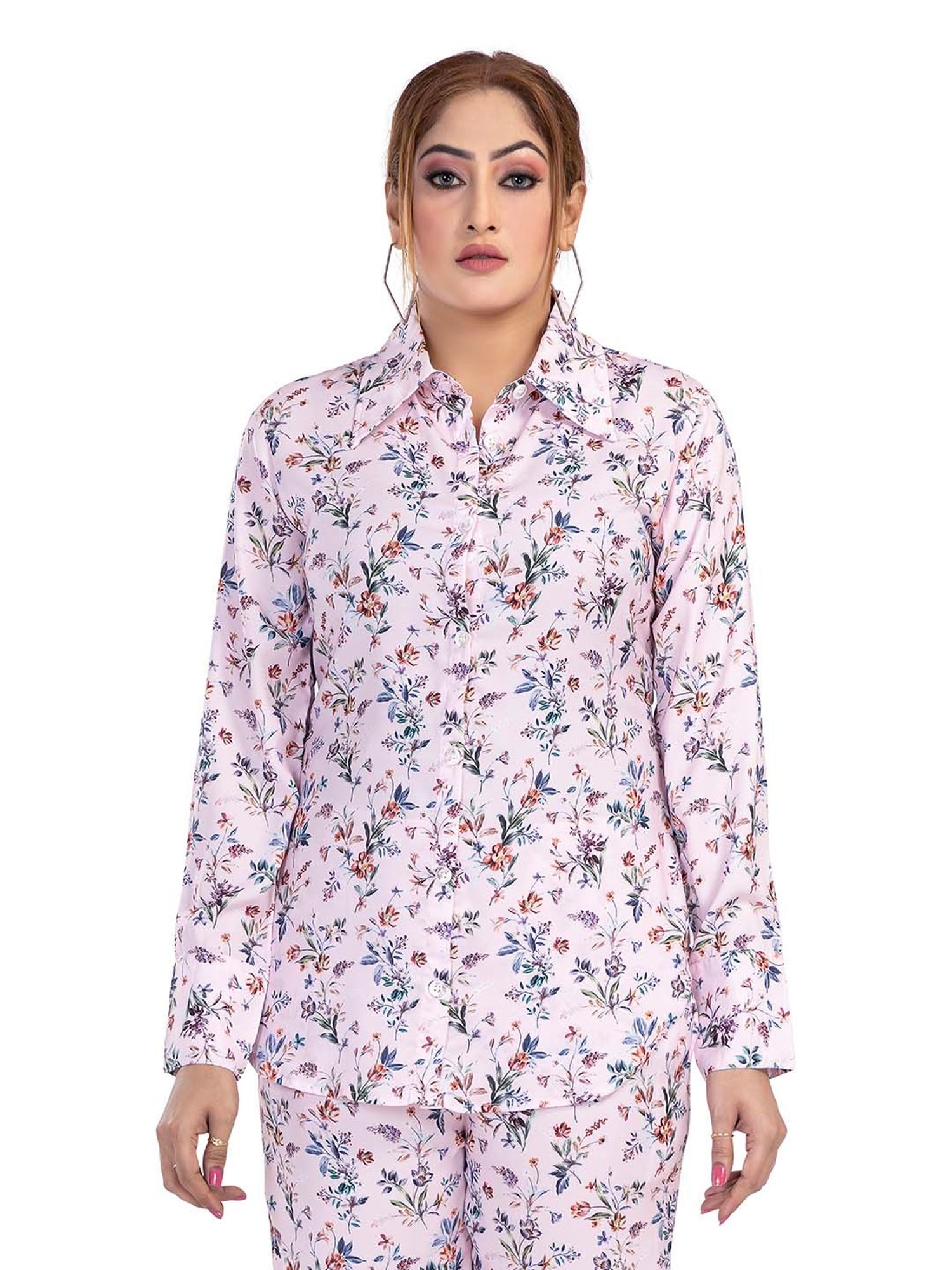 Nino Bambino Light Pink Printed Shirt With Pants