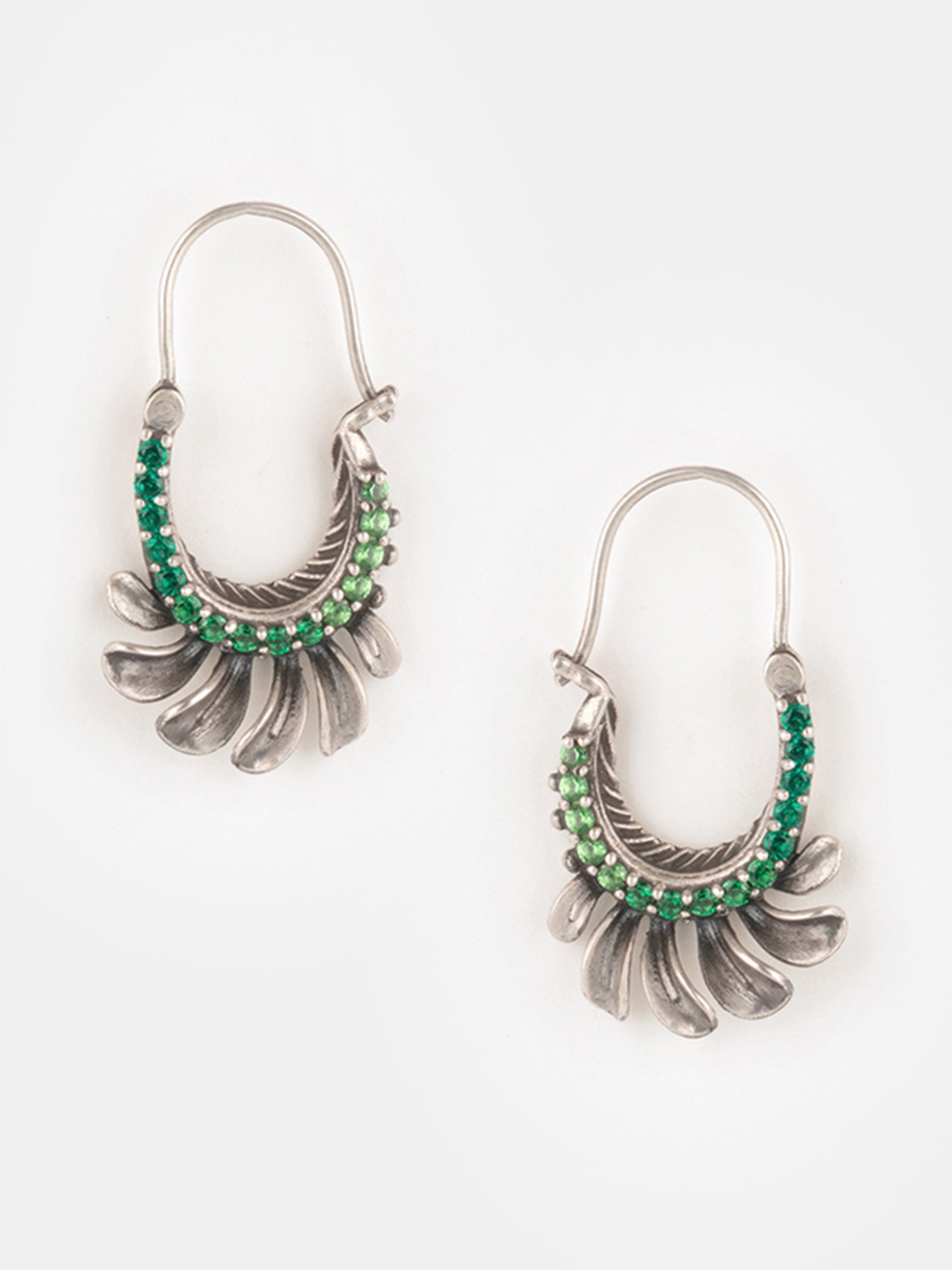 Shaya 92.5 Sterling Silver Unveil Oxidized Hoop for Women