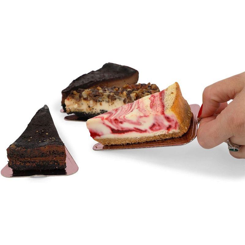 Sparkle and Bash 200 Pack Mini Cake Boards, Rose Gold Foil Triangle Dessert Bases (3 x 4.6 In)