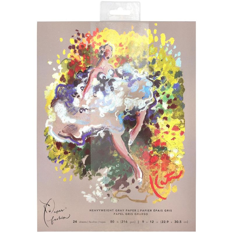 Paper Fashion Heavy Weight Paper Pad 9"X12"-24 Sheets - Gray