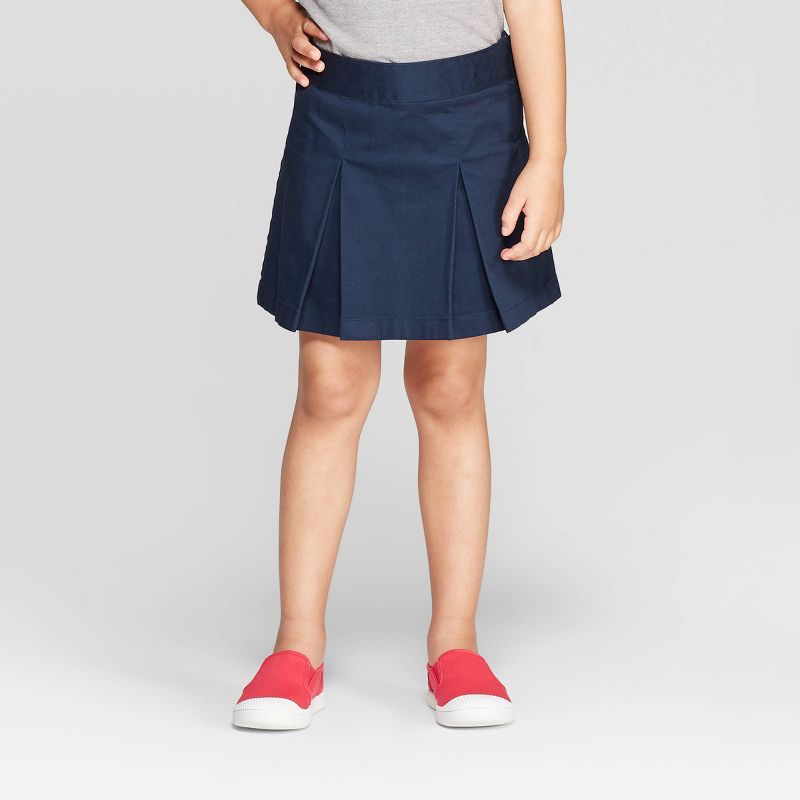 Toddler Girls' Uniform Pleated Skorts - Cat & Jack™ Navy 4T