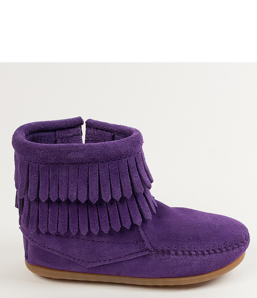 Minnetonka Girls' Double Fringe Suede Boots (Infant)