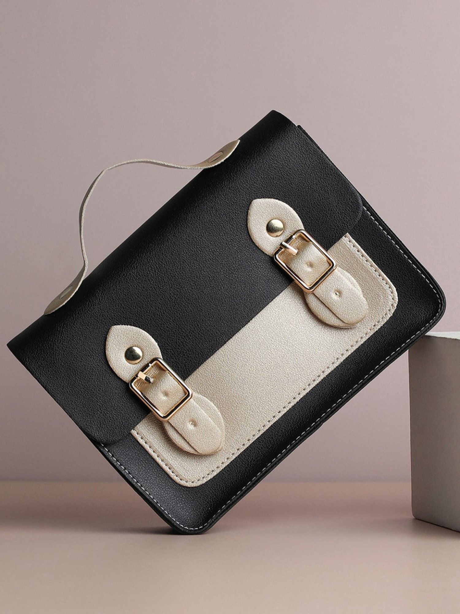 HauteSauce Black Medium Satchel Handbag