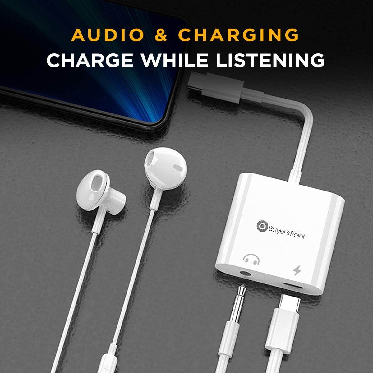 Buyer&rsquo;s Point USB C Headphone Adapter 2 DAC Hi-Res USB C to 3.5MM Audio Headphone Jack Adapter Compatible with Google Pixel2/2XL/3/3XL/5.0/XL 5.5 /Huawei Mate10 Pro/HTC U11 and More - 1 Pack