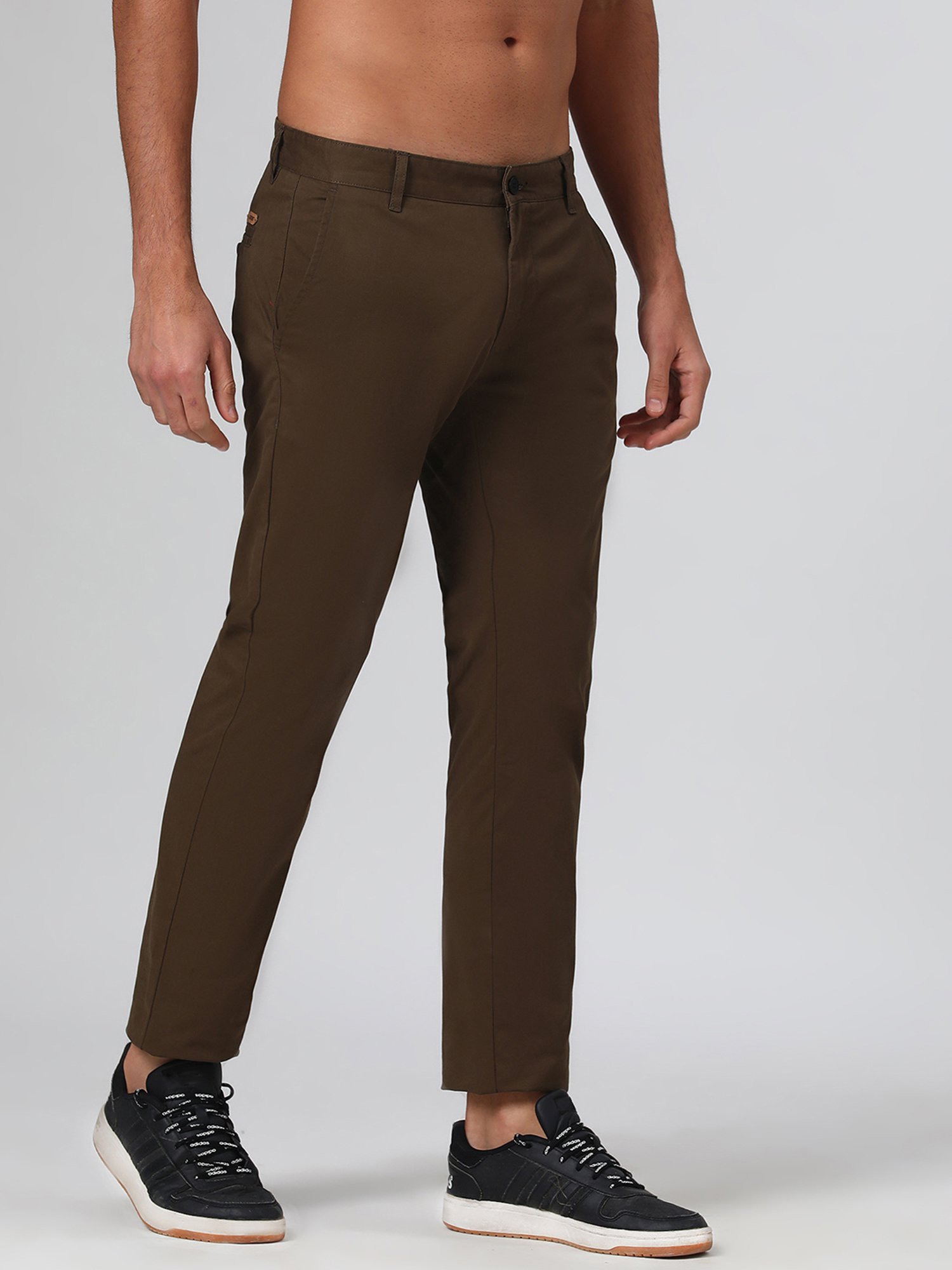 SUBTRACT Dark Olive Slim Fit Chinos