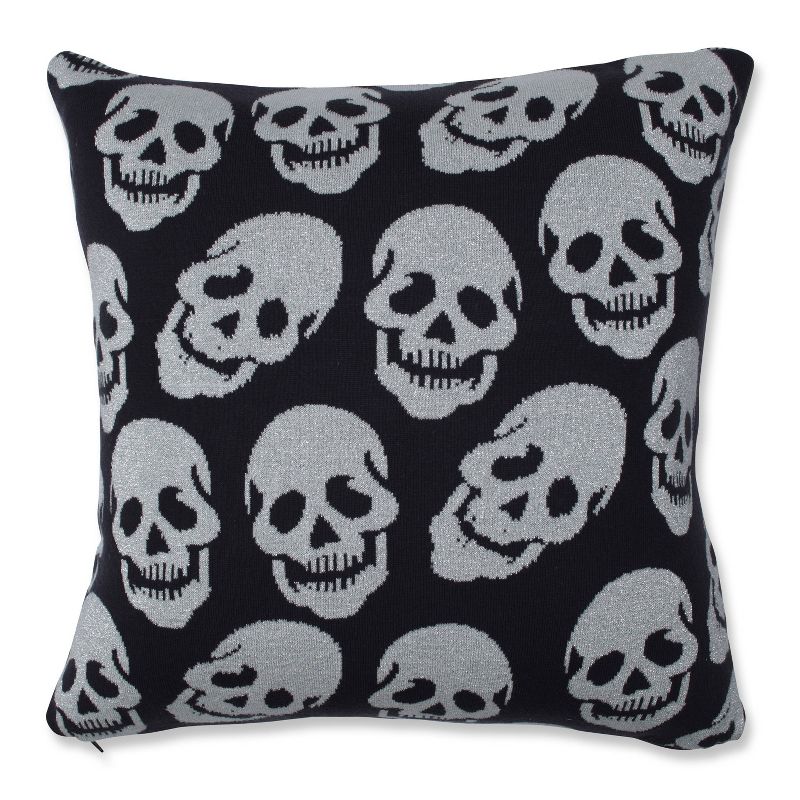 Glitzy Skulls Square Throw Pillow - Pillow Perfect