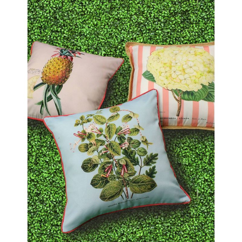 20" x 20" Hydrangea Square Patio Throw Pillow - New York Botanical Garden