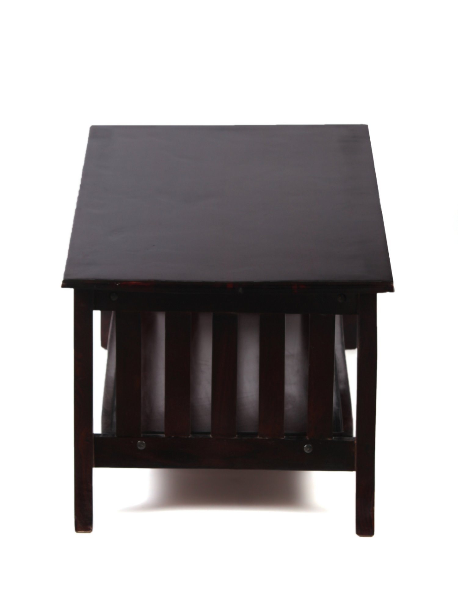 Ikiriya Blairs Dark Brown Wood Coffee Table for Living Room Dark Walnut Finish