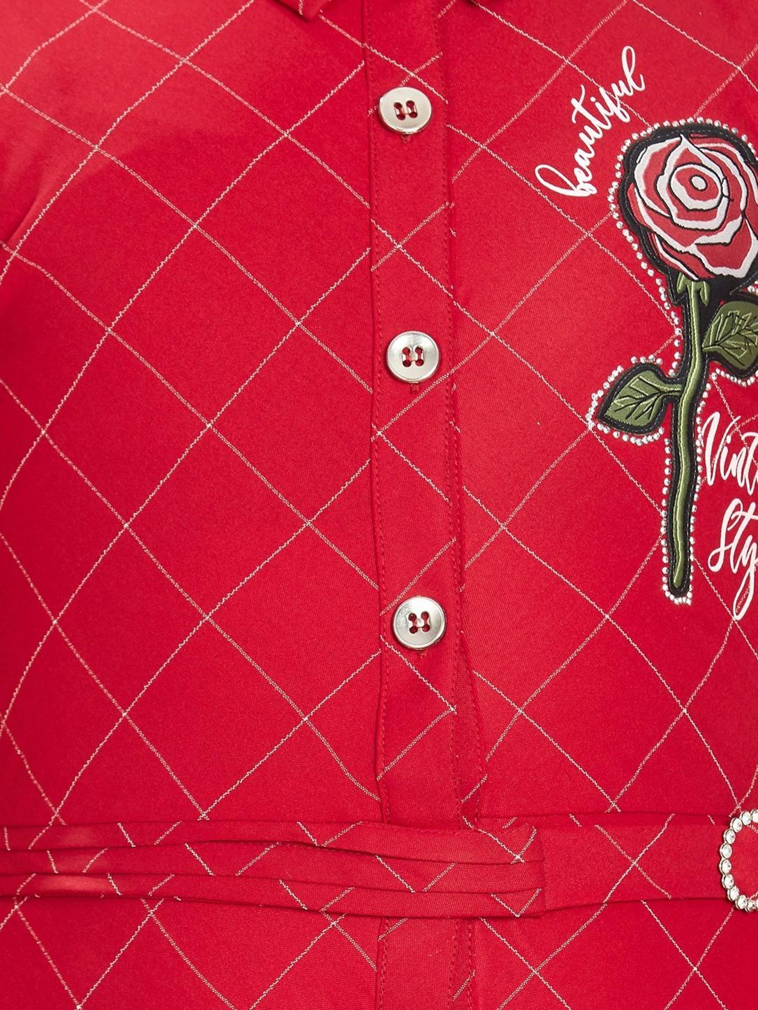 Peppermint Kids Red Chequered Dress