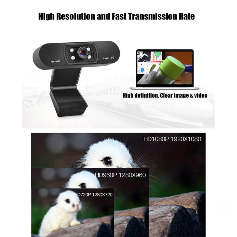 *Ship from USA*-H800 1920*1080P High Definition Webcam HDTV Video Calling Teleconference with Built-in Microphone Camera for Laptop Desktop