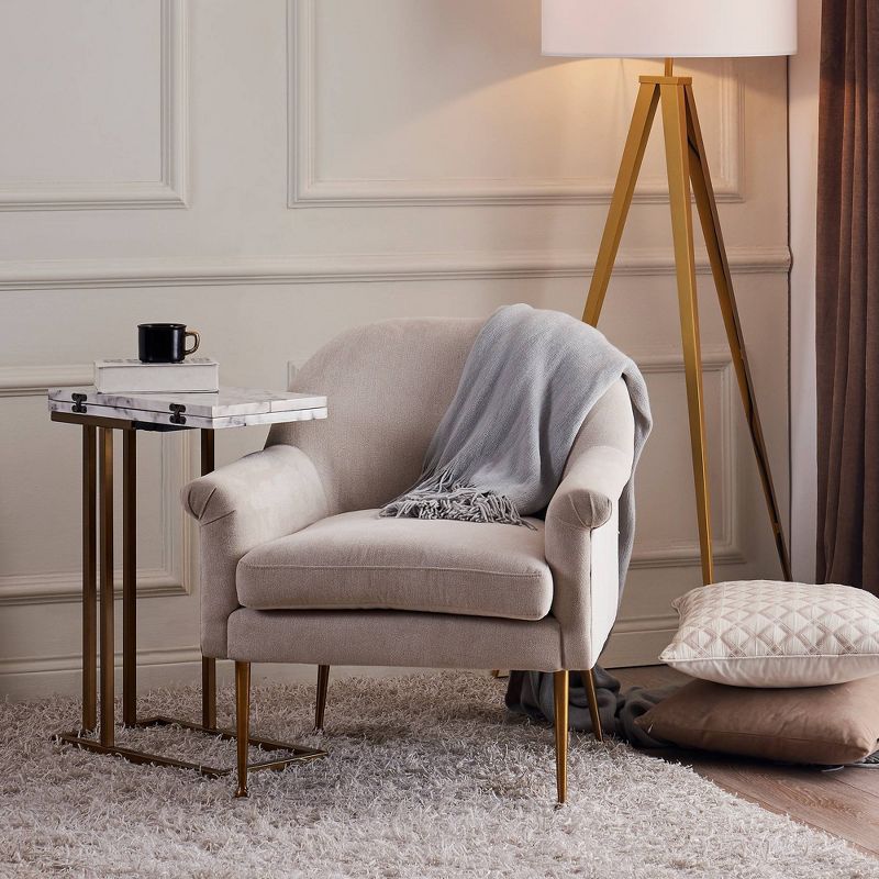 Sonoma Armchair with Metal Stainless Leg Wheat - Versanora