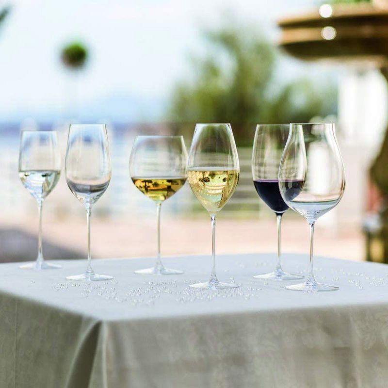 Riedel 25 Ounce Veritas Old World Pinot Noir Clear Crystal Wine Glass Set for Light Bodied Red Wines with Microfiber Polishing Cloth, Set of 2