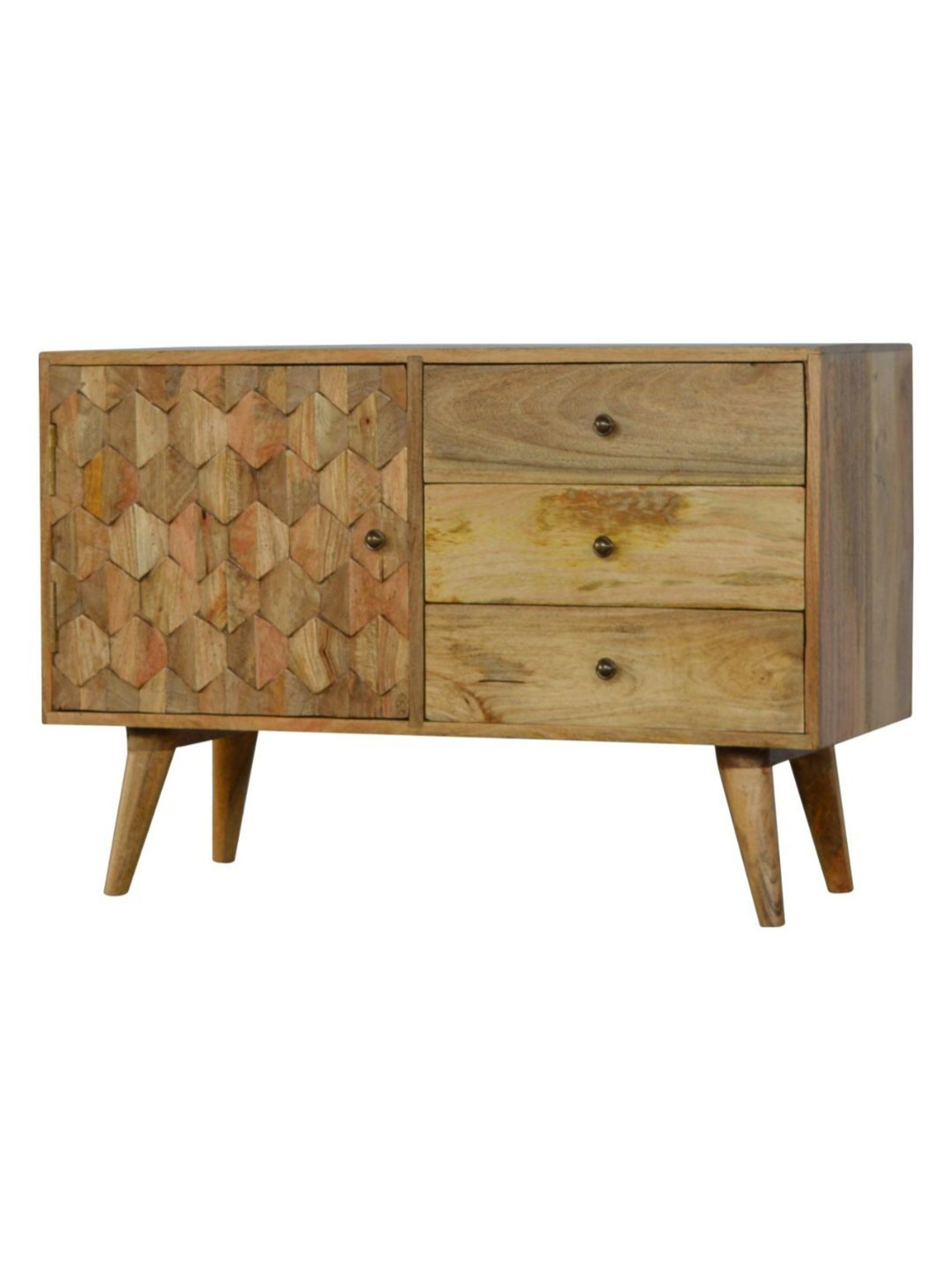 Artisan Furniture Brown Pineapple Carved Sideboard (Natural Oak-ish Finish)