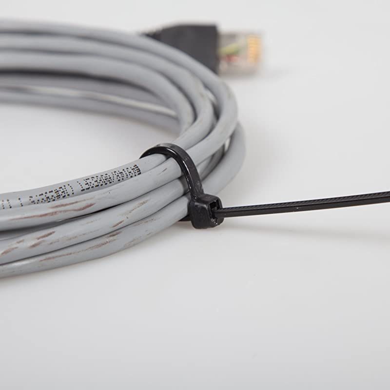 White Cable Zip Ties Premium Nylon Wire Management Ties 50 LB Tensile Strength 8 Inch White 1000 Pack