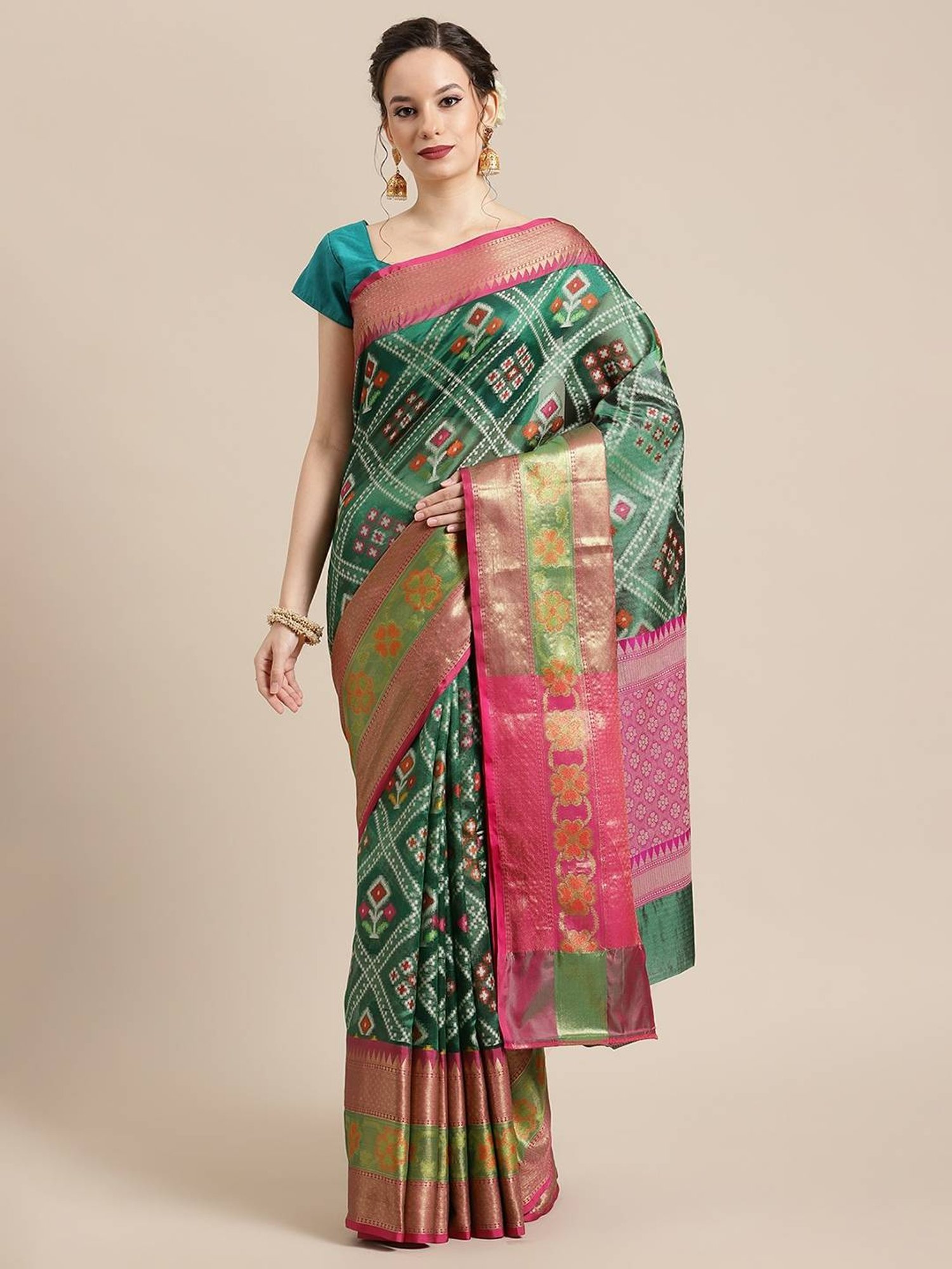 Banarasi Silk Works  Woven Saree with Blouse