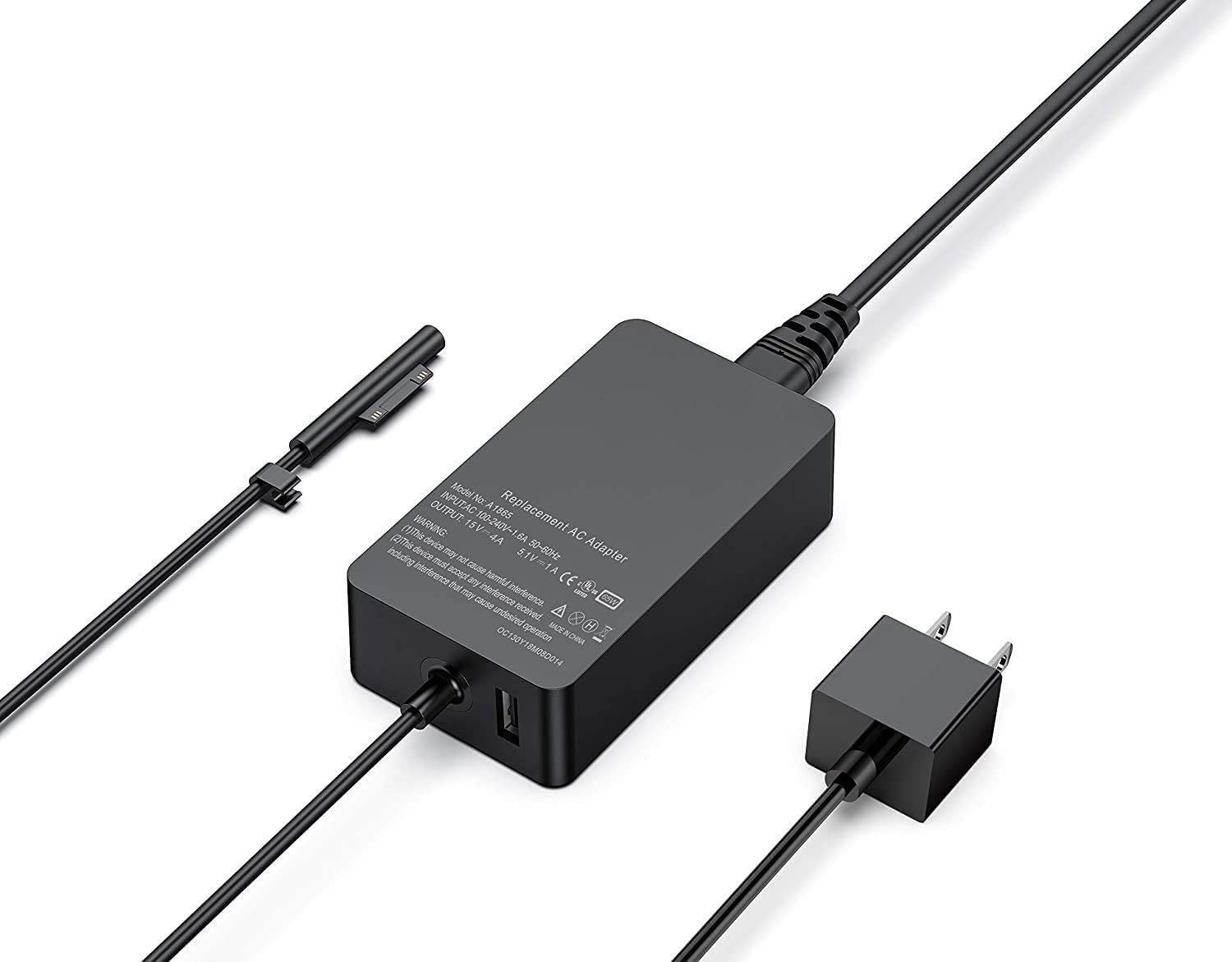 Surface Pro charger 65W is compatible with Surface Pro 3/4/5/6/7 power adapter, suitable for Microsoft Microsoft Surface Book laptop/tablet, and suitable for 65W&44W&36W&24W 15V 4A with US  Plug