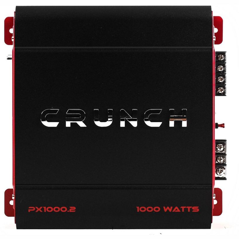 Crunch PX-1000.2 PowerX 1000-Watt 2 Channel Class A/B 2 Ohm Car Audio Stereo Amplifier and Complete 8-Gauge Amp Installation Wiring Kit