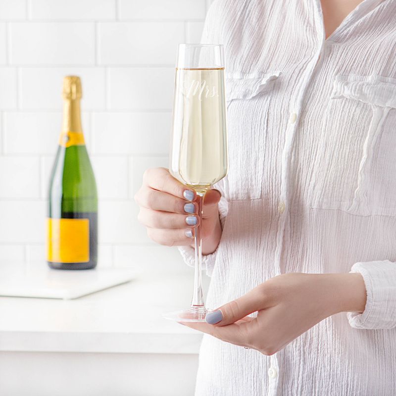 9.5oz "Mrs. And Mrs" Wedding Champagne Estate Glasses