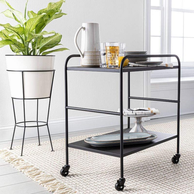 Flash Furniture Castleberry Rustic Wood Grain and Iron Kitchen Serving and Bar Cart