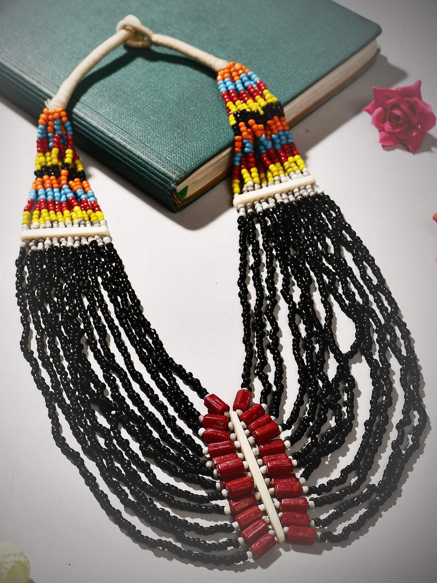 Imli Street Multicolor Vintage Naga Beaded Tribal Necklace