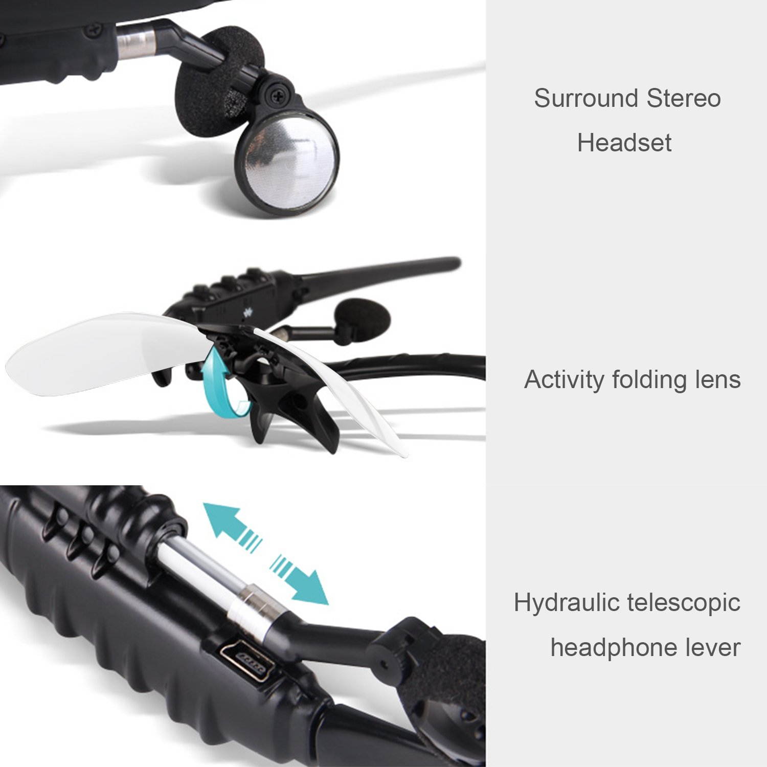 Werleo Sunglasses Headset Headphone Bluetooth Wireless Music Sunglasses Headsets Compatible iPhone Samsung LG and Smart Phones PC Tablets