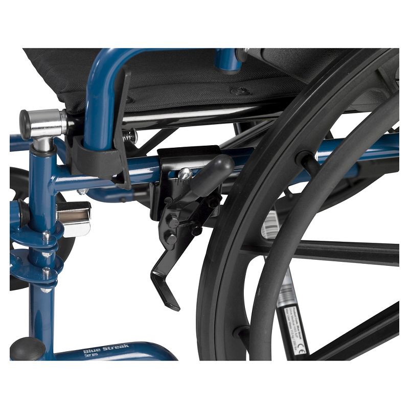 Drive Medical Blue Streak Wheelchair with Flip Back Desk Arms, Swing Away Footrests, 20" Seat
