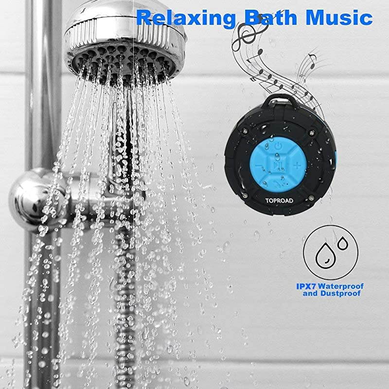 Updated Version Portable Shower Speaker IPX7 Waterproof Wireless Outdoor Speaker with HD Sound2 Suction CupsBuiltin MicHandsFree Speakerphone for Bathroom Pool Beach Hiking Bicycle