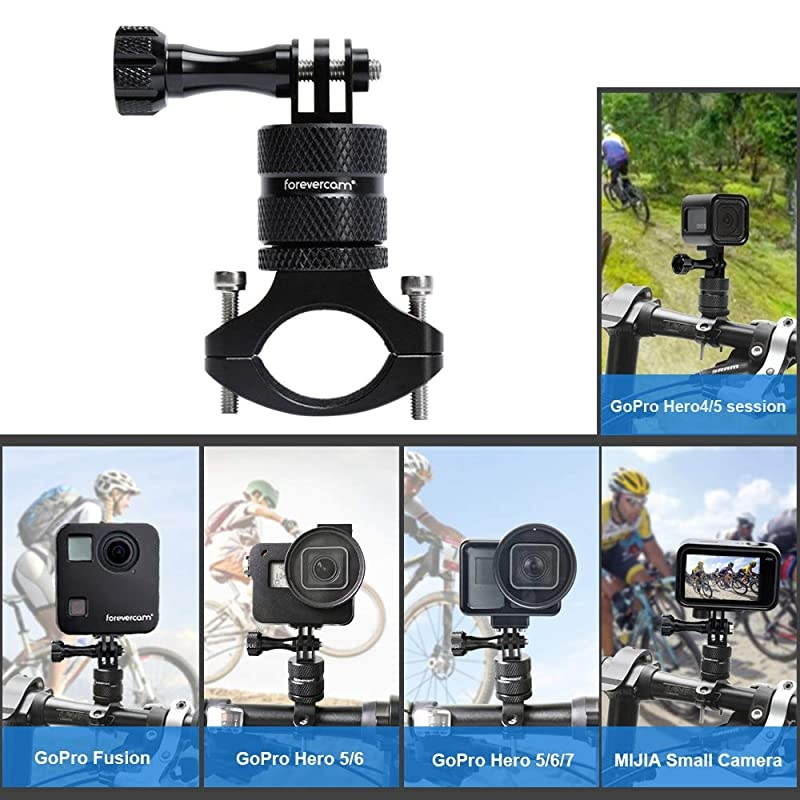 Mountain Bike Camera Handlebarfor All gopro ModelsAction Cameras Mountain Bike Mount Aluminium 360 Degree Rotation Upgraded Version by