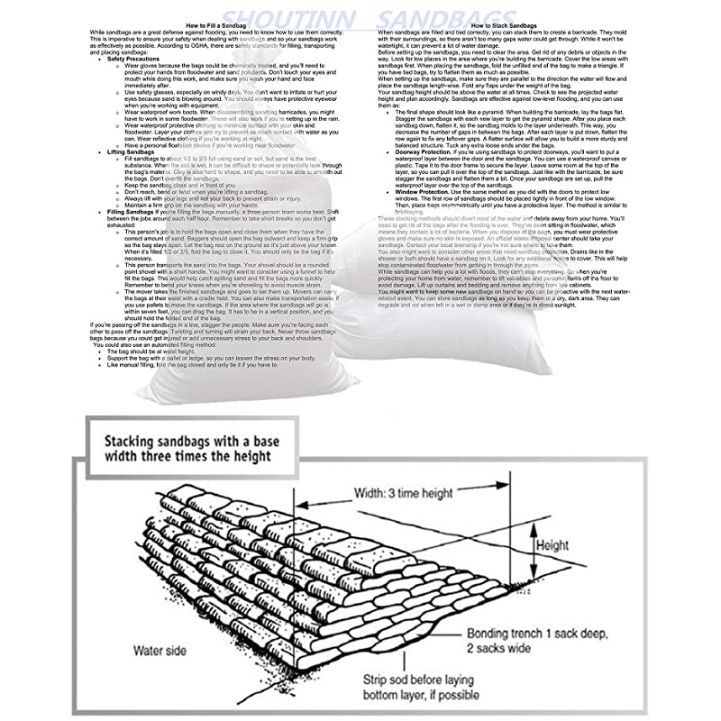Empty Sand Bags - with Solid Ties, UV Protection Sandbags,14 " x 26 ", Qty of 100
